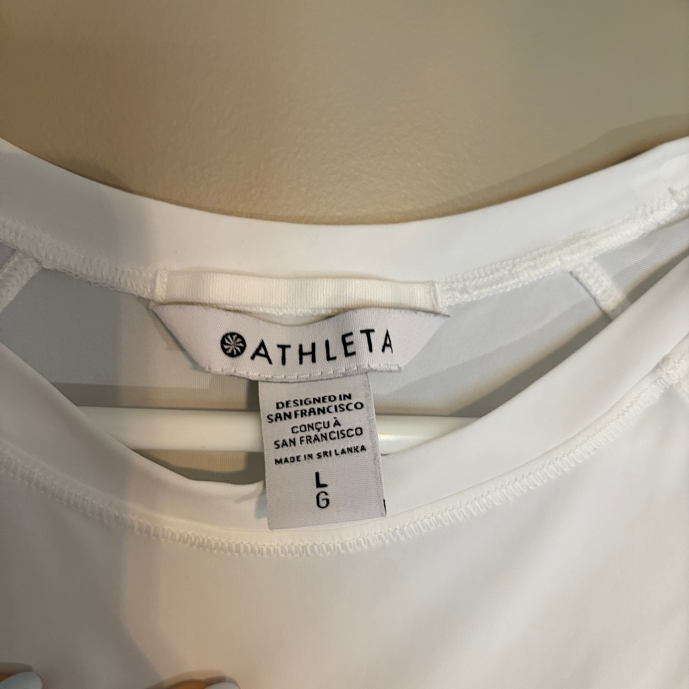 Athleta Women's White Short Sleeve Active Tee - Picture 3 of 3